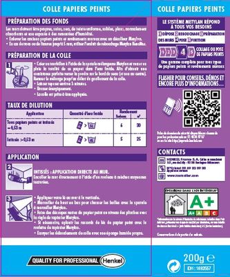 Colle en poudre pour papiers peints intissés 200 gr METYLAN