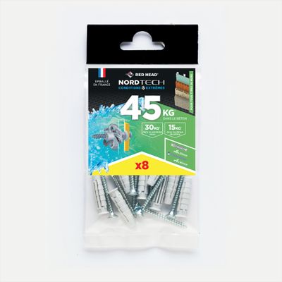 Chevilles Nortech 6 x 30 mm par 8 RED HEAD