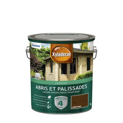 Lasure protectrice pour bois extérieur abris et palissades mat chêne foncé 5 L - XYLADECOR
