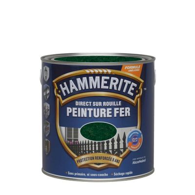 Peinture fer extérieur direct sur rouille martelé vert épicéa 250 mL - HAMMERITE
