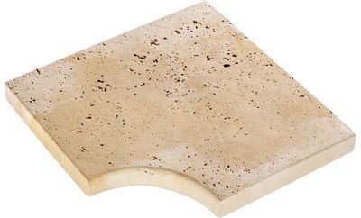 Margelle d'angle droit Jouques Aquitaine ton beige NF 45 x 45 x 3,5 cm - FABEMI