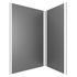 Panneaux muraux de douche aluminium gris 90 + 120 x 210 cm par 2 avec profilés de finition et angle noir mat AURLANE
