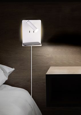 Spot LED mural avec tablette 3W + 1,5W lumière blanc chaud Blanc - Element TRIO