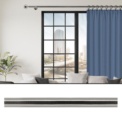 Tringle à rideaux en métal 1.50 m diam 20 mm Finition Chrome - MOBOIS