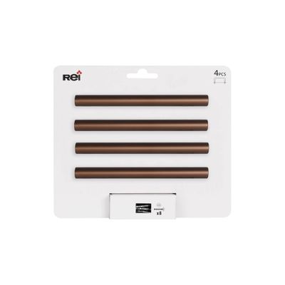 Poignée de meuble cylindrique inox moka entraxe 96 mm par 4 REI