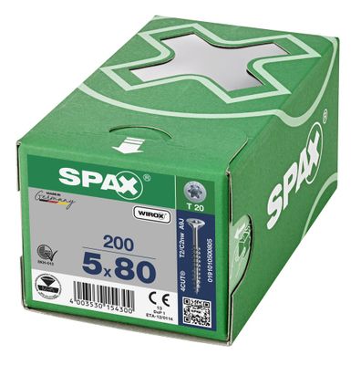 Vis tête fraisée T-star 5 x 80 mm par 200 SPAX