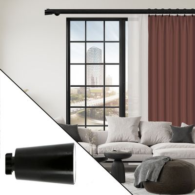 Embout déco pommeau en métal diam 28 mm Finition Noir brillant  par 2 - MOBOIS
