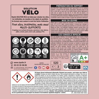 Bombe de peinture multi-supports solution vélo chemin des lias mat velouté 400 mL - RIPOLIN