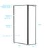 Paroi de douche à l'italienne avec déflecteur 90+40x200 cm profilé noir verre transparent 5 mm Dark Edge - AURLANE