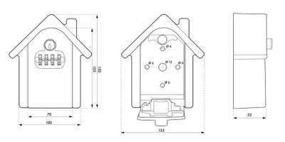 Boîte à clés à combinaison forme maison THIRARD