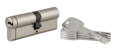 Cylindre de serrure double entrée débrayable 40 x 50 mm Transit 1 haute sécurité nickelé 5 clés longues THIRARD