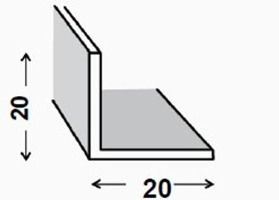 Cornière égale damier aluminium brut 20 x 20 mm 2 m CQFD
