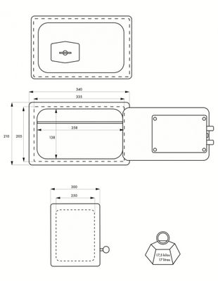 Coffre-fort à clé Frontenac2 à poser 34 x 30 x 21 cm 2 pênes THIRARD