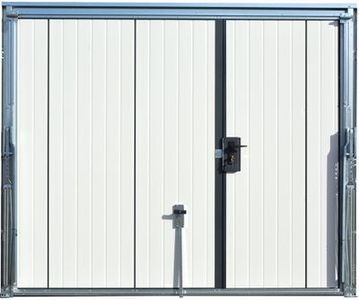 Porte de garage basculante manuelle avec portillon l.240 x h.200 cm grise - SPADONE