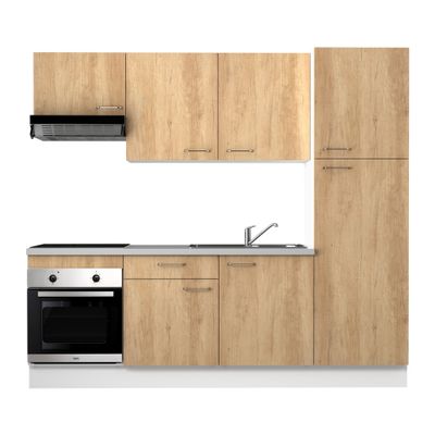 Cuisine complète en kit L.240 cm effet chêne