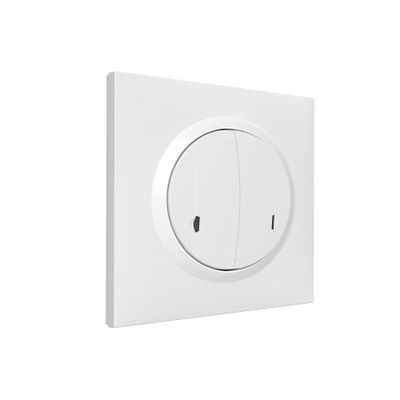 Commande double connectée sans fil + plaque Blanc - Dooxie with Netatmo LEGRAND