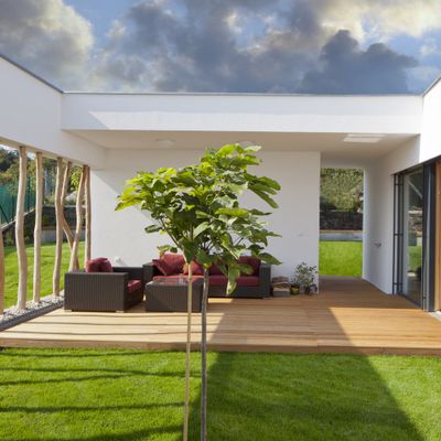 Lame de terrasse en pin thermo traitée striée/lisse - 26 x 117 x 2100 mm - HENRY TIMBER