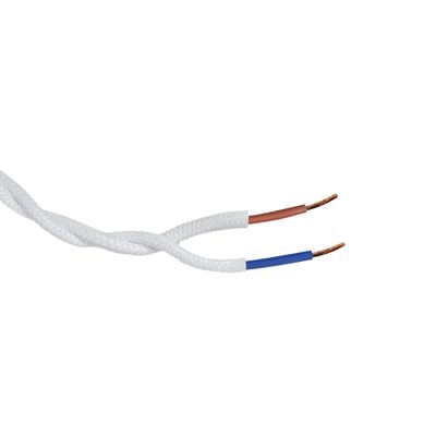 Câble électrique tissu torsadé blanc 3m - TIBELEC