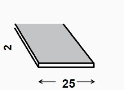 Profilé plat aluminium brut 25 x 2 mm 1 m CQFD
