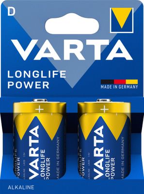 Piles alcalines LR20 (D) Longlife power par 2 - VARTA
