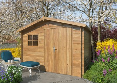 Abri de jardin en bois traité autoclave marron Pablo 3 - ép.19 mm - 6,7 m² hors-tout - WHITE WOOD