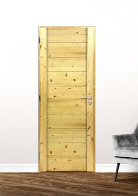 Bloc-porte postformé H.204 x l.83 cm décor plaqué sapin ALPINE poussant droit - SMIS