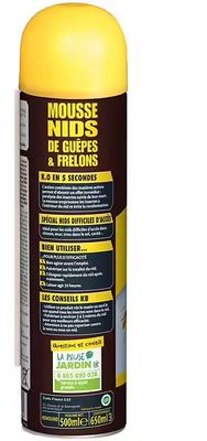 Insecticide en mousse destructeur de nid de guêpes et frelons difficile d'accès - KB