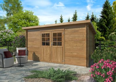 Abri de jardin en bois traité autoclave Lola 2 - 13,7 m² hors-tout - Livraison à domicile incluse - WHITE WOOD