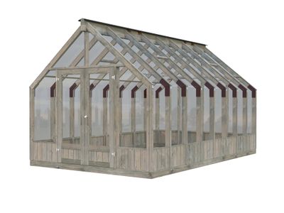 Serre de jardin Palmako Emilia - Bois autoclave & verre trempé - 13,8 m², Livraison à domicile incluse - PALMAKO