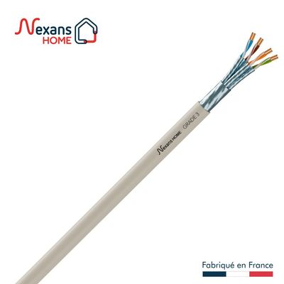 Câble réseau Ethernet cat 6a grade 3 F/FTP VDI 25 m ivoire - NEXANS