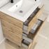 Meuble de salle de bains Timber 3 tiroirs L60 x H83 x P46 cm MDF chêne naturel + vasque céramique blanche - AURLANE