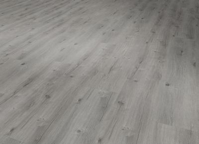 Sol vinyle effet bois gris AUBIN ép 5,7 mm 125 x 22,9 cm compatible pièce humide 2m²/pqt GERFLOR