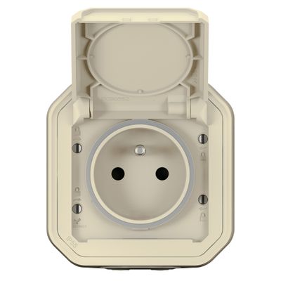 Prise électrique étanche IP55 en saillie 2 pôles + terre Sable - Plexo LEGRAND