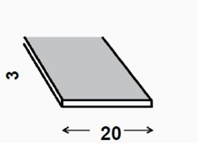 Profilé plat inox mat 20 x 3 mm 1 m CQFD