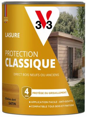 Lasure Protection Classique 4 ans chêne doré 0,75 L - V33