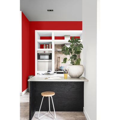 Peinture Crème de Couleur Cuisine et Bain Satin Rouge Industriel 2L