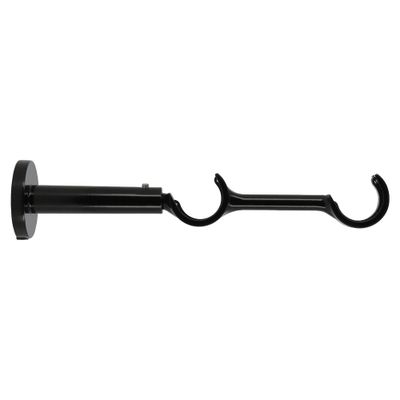 Support ouvert double extensible en métal diam 28 mm Finition Noir brillant - MOBOIS
