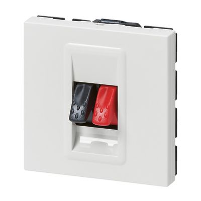 Prise haut-parleur encastrable 2 modules Blanc - Mosaic LEGRAND