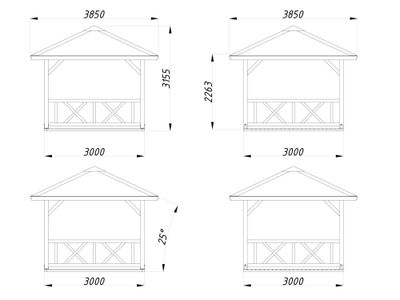 Kiosque de jardin en bois Betty - 9 m² intérieur - 14,8 m² hors-tout - Couverture de toit en shingles - Livraison à domicile incluse - PALMAKO