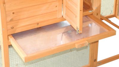 Poulailler en bois teinté clair avec toit bitumé 1 pente 1,50 m², Livraison à domicile incluse - HABRITA