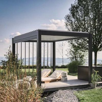 Pergola acier gris foncé/argent métallique 3,5 x 3,5 - BIOHORT