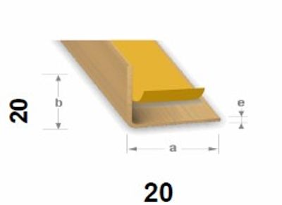 Cornière égale adhésive PVC chêne 20 x 20 mm 2,50 m CQFD
