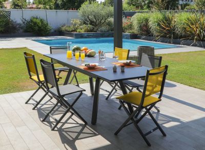 Table agra 150/200/250x90 perle PROLOISIRS Livraison à domicile incluse