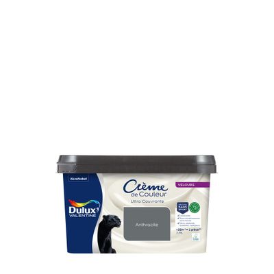 Peinture crème de couleur Anthracite velours 2,25L - DULUX VALENTINE