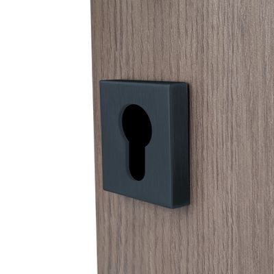 Rosaces de porte carrées à cylindre Mira noir mat 50 x 50 mm ALPERTEC