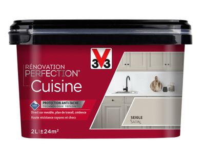 Peinture de rénovation pour cuisine seigle finition satinée 2L - V33