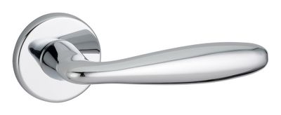 Poignées de porte sur rosaces rondes sans trou Luxor chrome brillant FROSIO