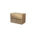 Meuble de salle de bains suspendu 2 tiroirs + plan de travail 80 cm chêne naturel Timber - AURLANE