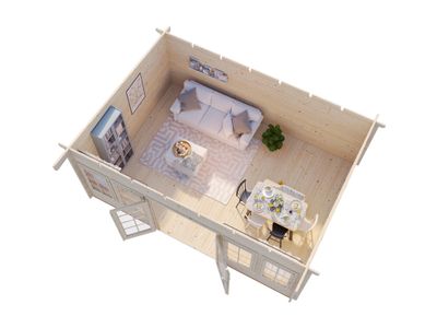 Chalet de jardin en bois Lisa avec toit plat - 25,8 m² hors-tout - Livraison à domicile incluse - PALMAKO