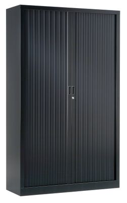 Armoire monobloc avec portes rideaux noir 198 x 120 x 43 - SNOR